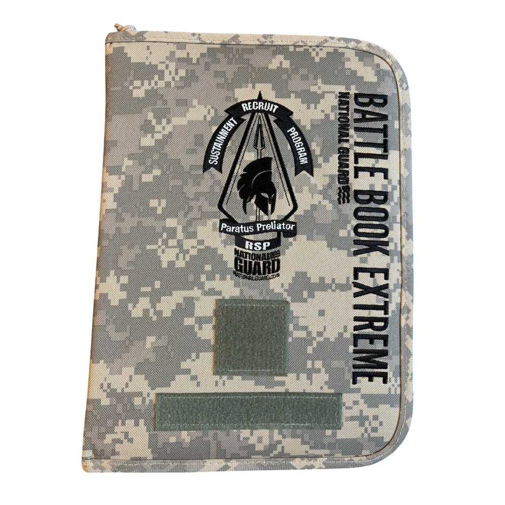 National Guard Battle Book Extreme Portfolio Binder OS ACU Camo Tactical Zip